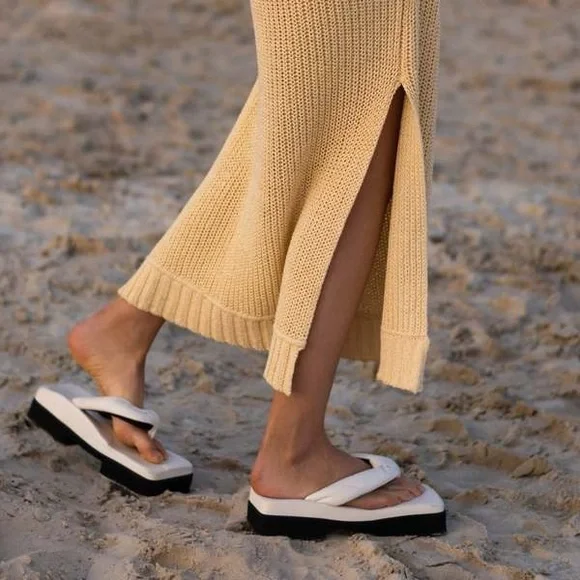 Sinobi Geta Double Leather Sandals Size Sinobi 4 (US 8) - Picture 7 of 9